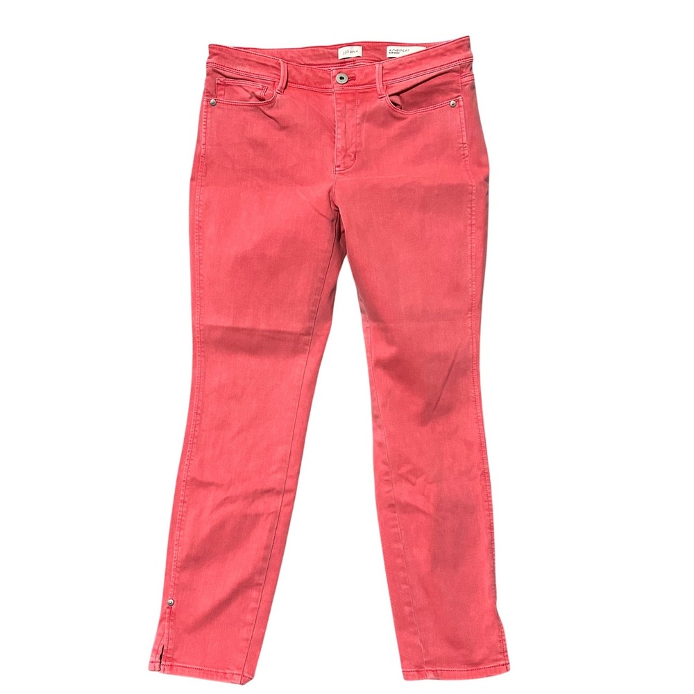 J JILL DENIM Authentic Fit Slim Ankle‎ Coral Pink Jeans Women Size 8